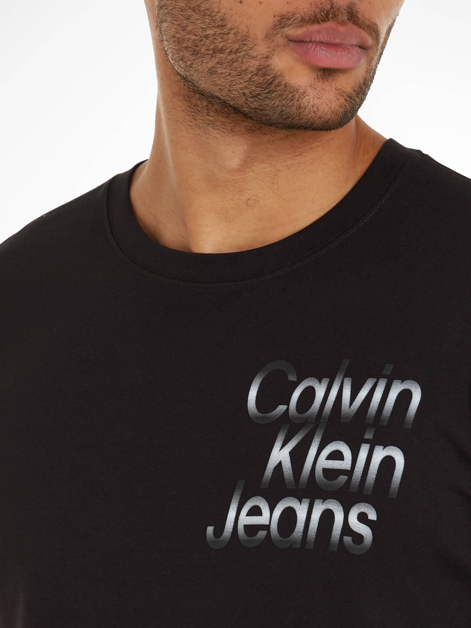 CALVIN KLEIN JEANS| Herren T-Shirt DIFFUSED STACKED TEE