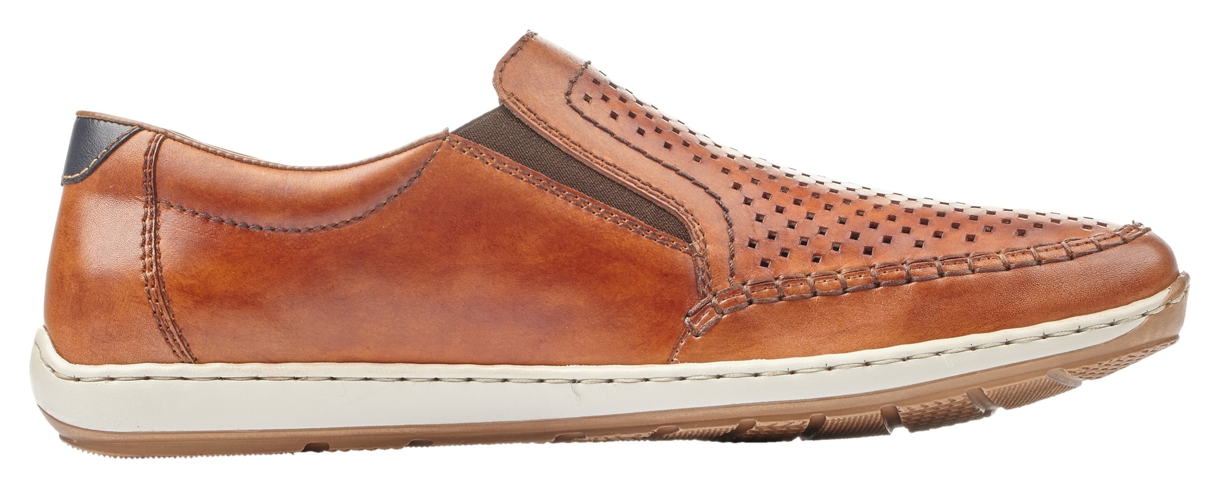 Rieker Slipper  Slip on Sneaker, Schlupfschuh, Loafer mit perforiertem Blatt