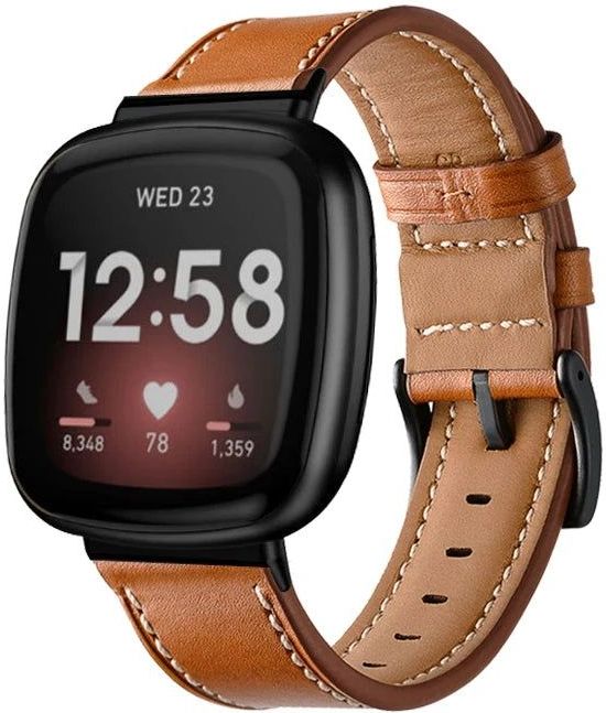 Fitbit Versa 3 lederen bandje (bruin)