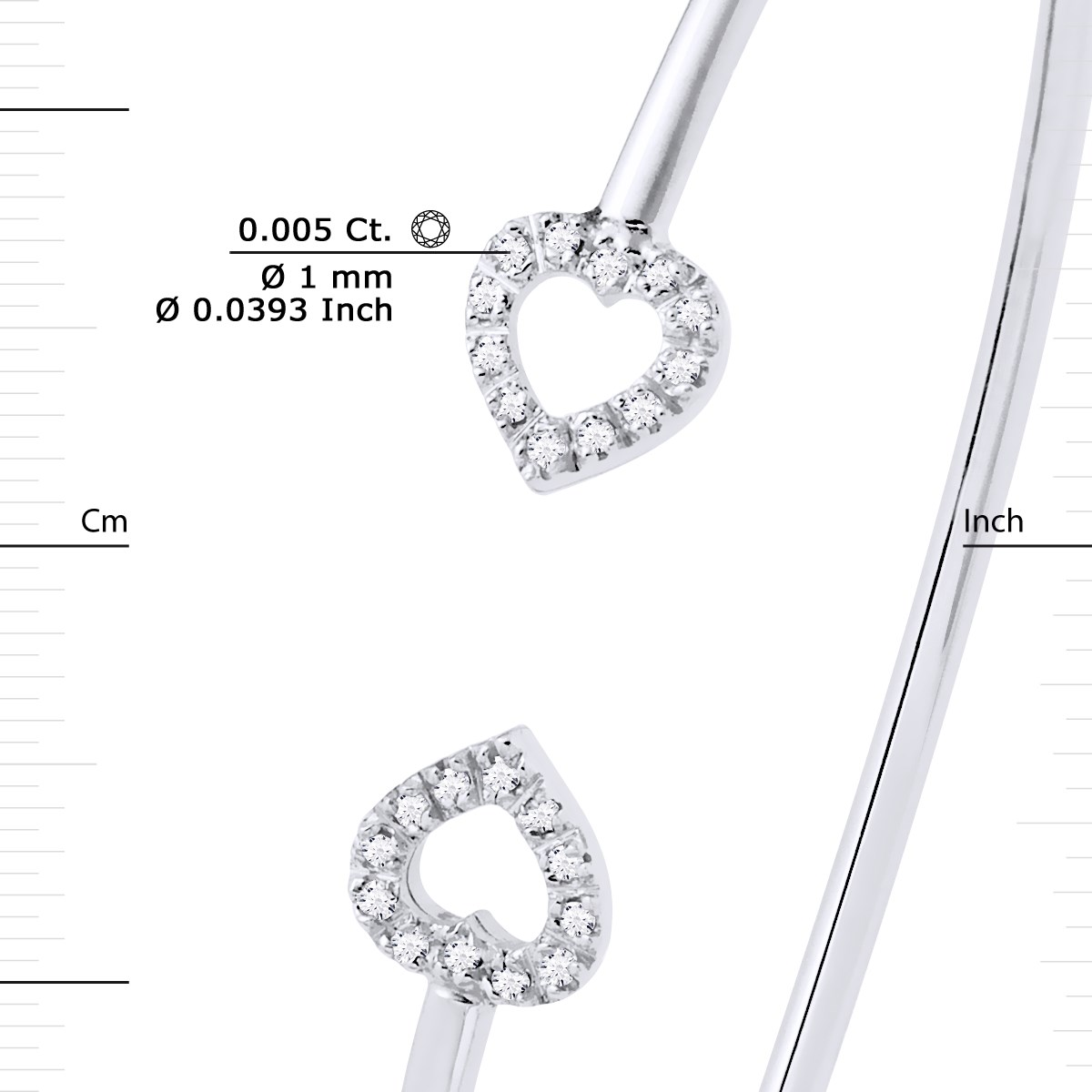 Bracelet Diamants 0,12 Cts LOVE Or Blanc