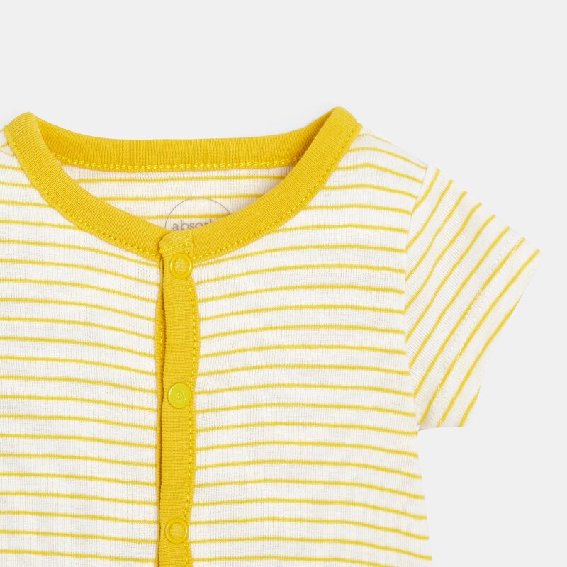 Combishort bébé garçon en coton bio jaune Absorba Jaune