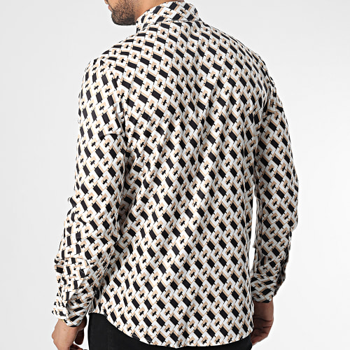 Chemise Manches Longues Alto Blanc Beige Noir