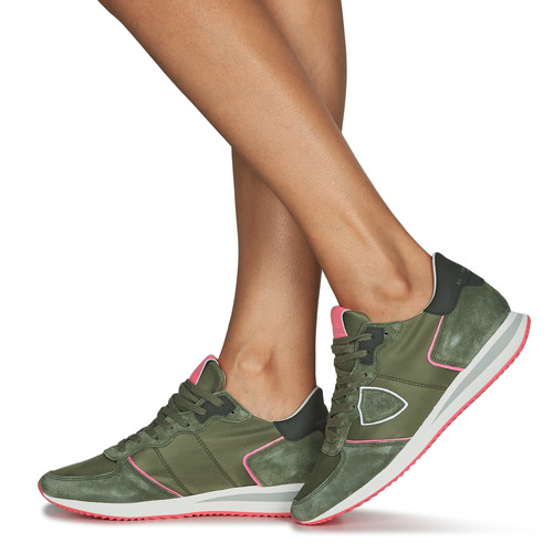 Philippe Model - TROPEZ X LOW WOMAN Kaki / Rosa