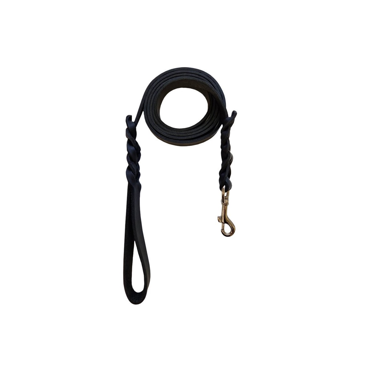 Svenskprodusert hundebånd i lær 20mm x 210cm - Svart