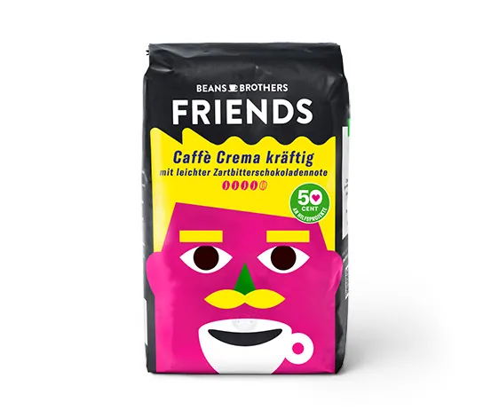 BEANS BROTHERS FRIENDS Caffè Crema Kräftig - 10x 500 g Ganze Bohne