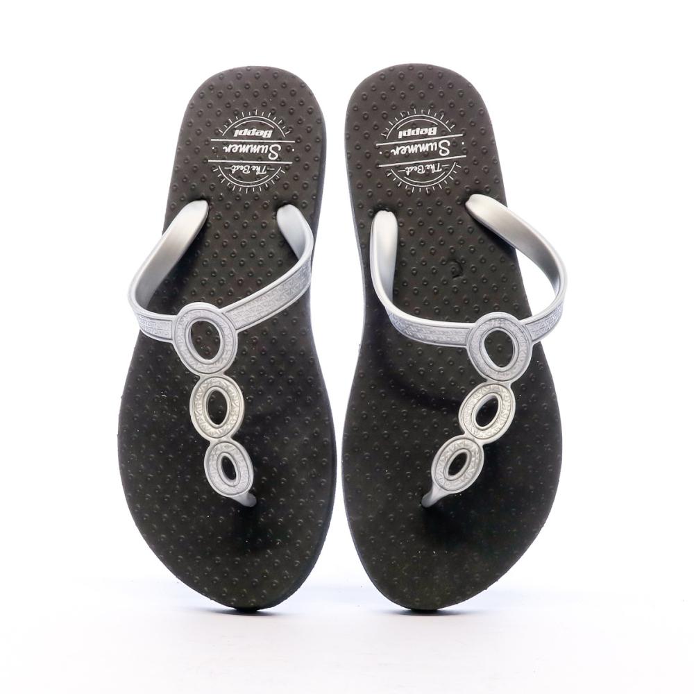 Beppi Tongs Noir/Argent Femme Beppi