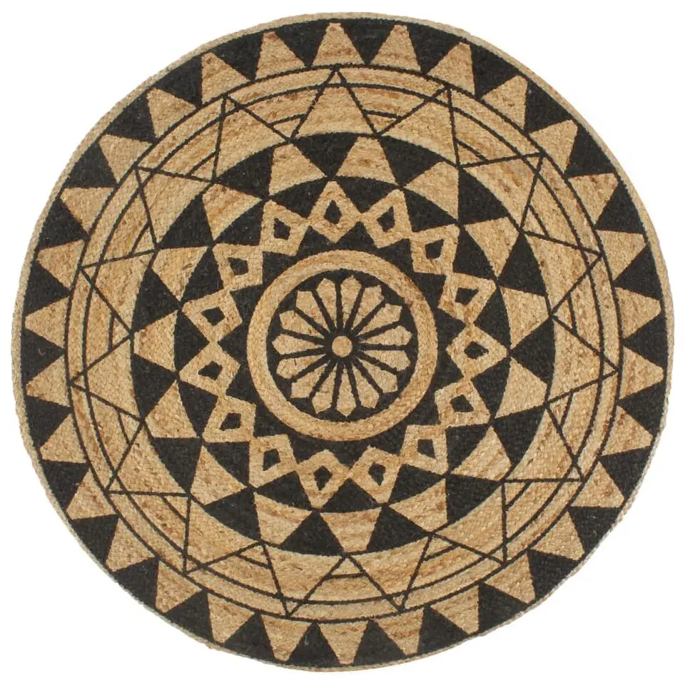 vidaXL - Tapijt - Zwart - Jute
