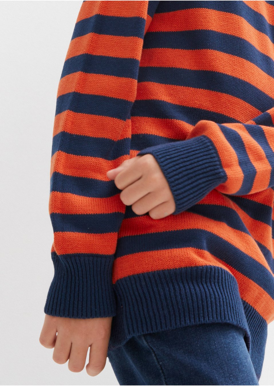 Pull en maille coton à rayures garçon