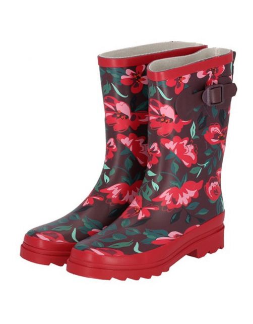 Xq Footwear Dames Regenlaars Riem Rubber Rood - Laarzen