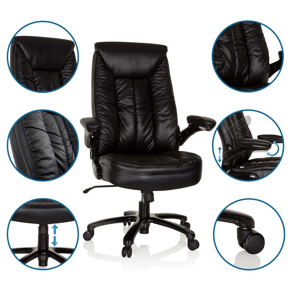 XXL Drehstuhl INSTRUCTOR III Kunstleder mit abklappbaren Armlehnen hjh OFFICE