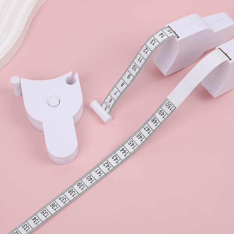 (150cm) Körper Massband Flexibles Ausziehband in Zentimeter mit Aufrollmechanismus - Weiss