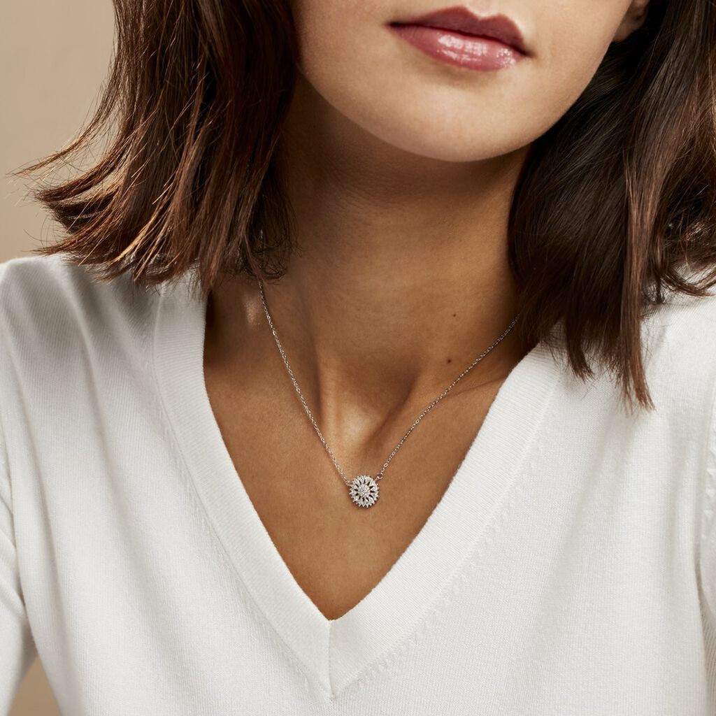 Collier Hyelana Argent Blanc Oxyde De Zirconium
