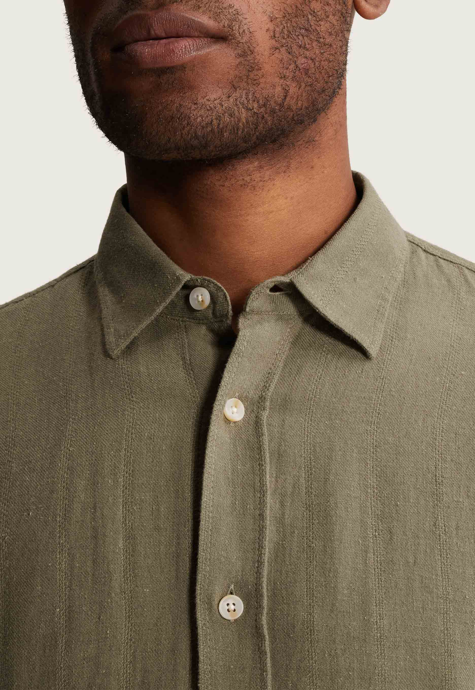 Cast Iron Cotton Linen Structure Overhemd