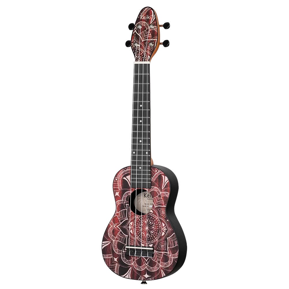 Ortega Keiki K2SS-RKC Soprano Size Ukulele Red Kaleidoscope sopraan ukelele set