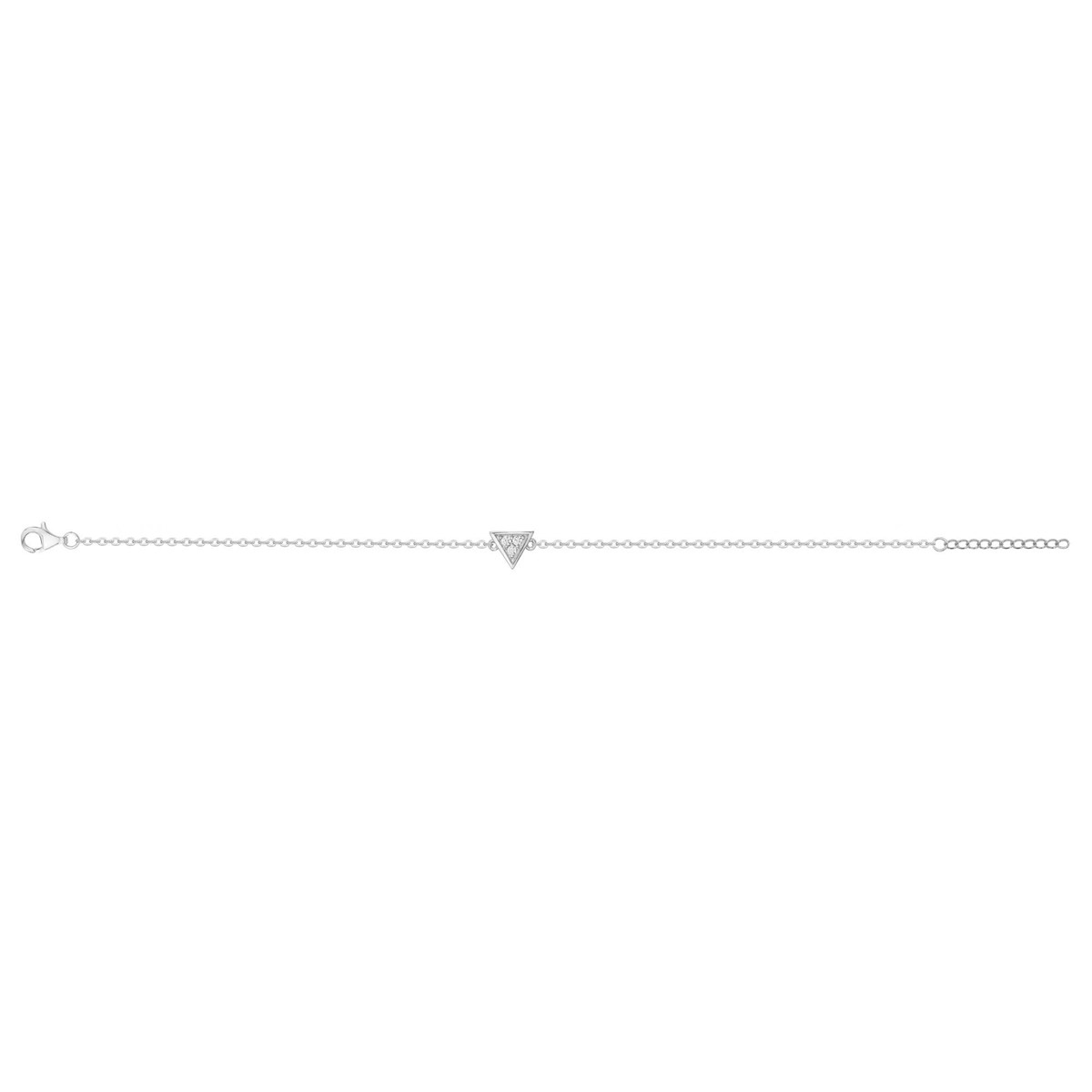 Bracelet souple mono-motif en Argent avec oxyde de zirconium blanc