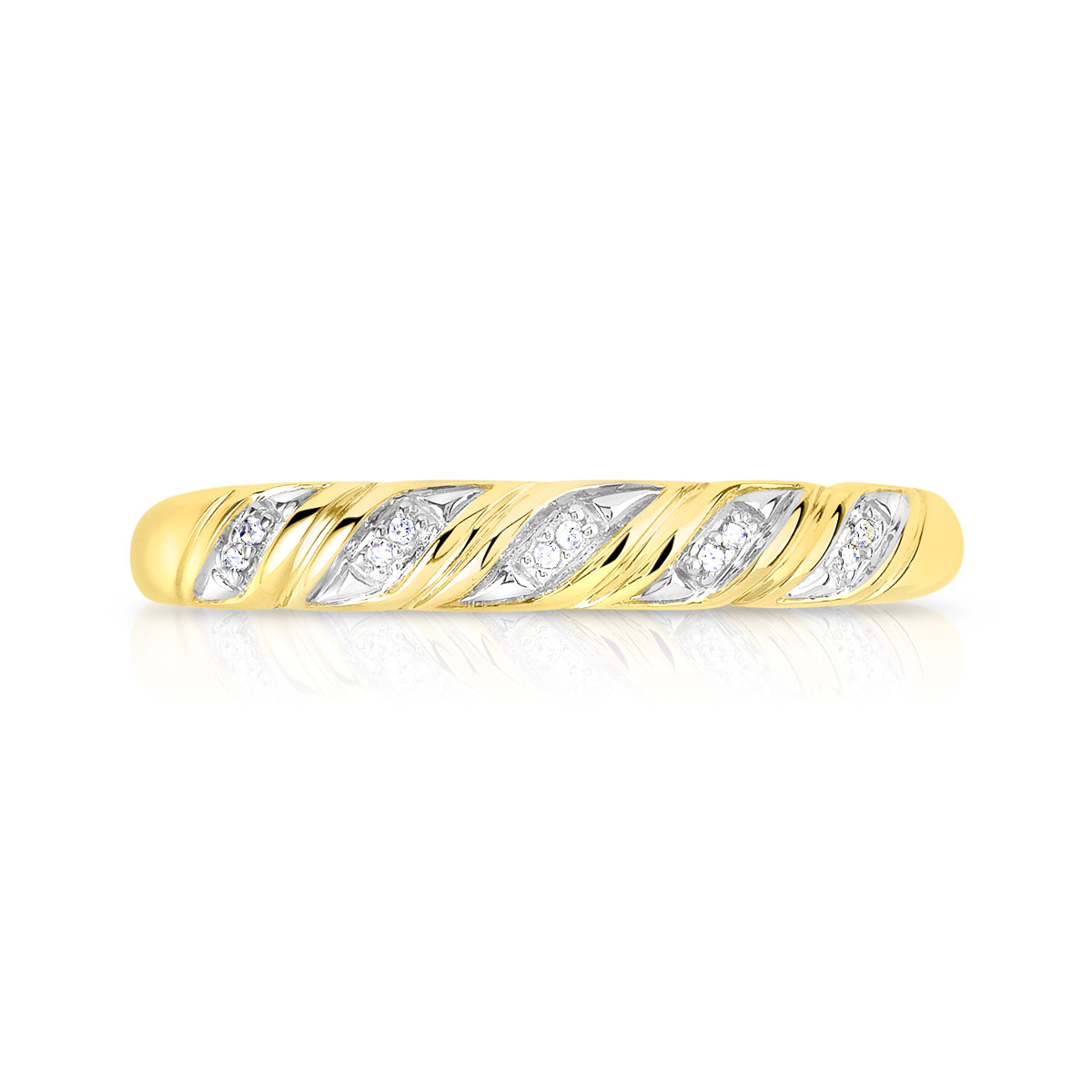 Bague or 375 2 tons diamants