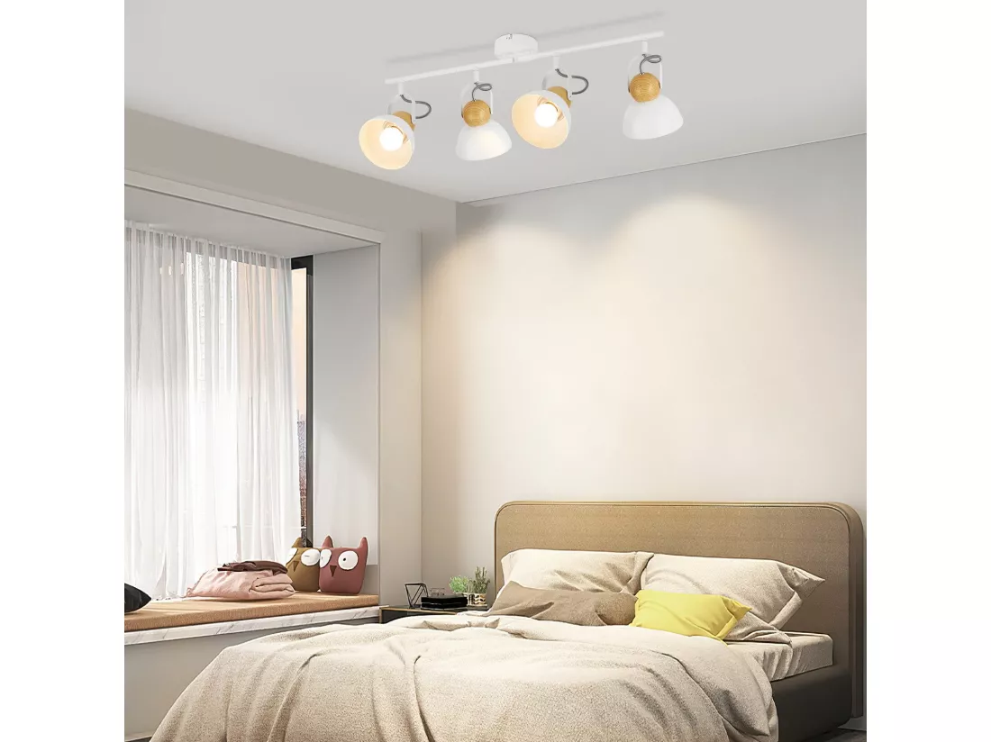 NETTLIFE Spot de plafond vintage noir E27 orientable 350° lampe de couloir rétro métal industriel orientable