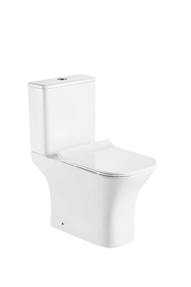 Kerra Kamet randloos staand toilet met softclose zitting wit glans