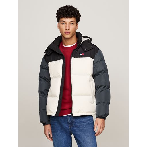 Tommy Jeans Alaska Colorblock Puffer Jakke, Newsprint Multi, XL