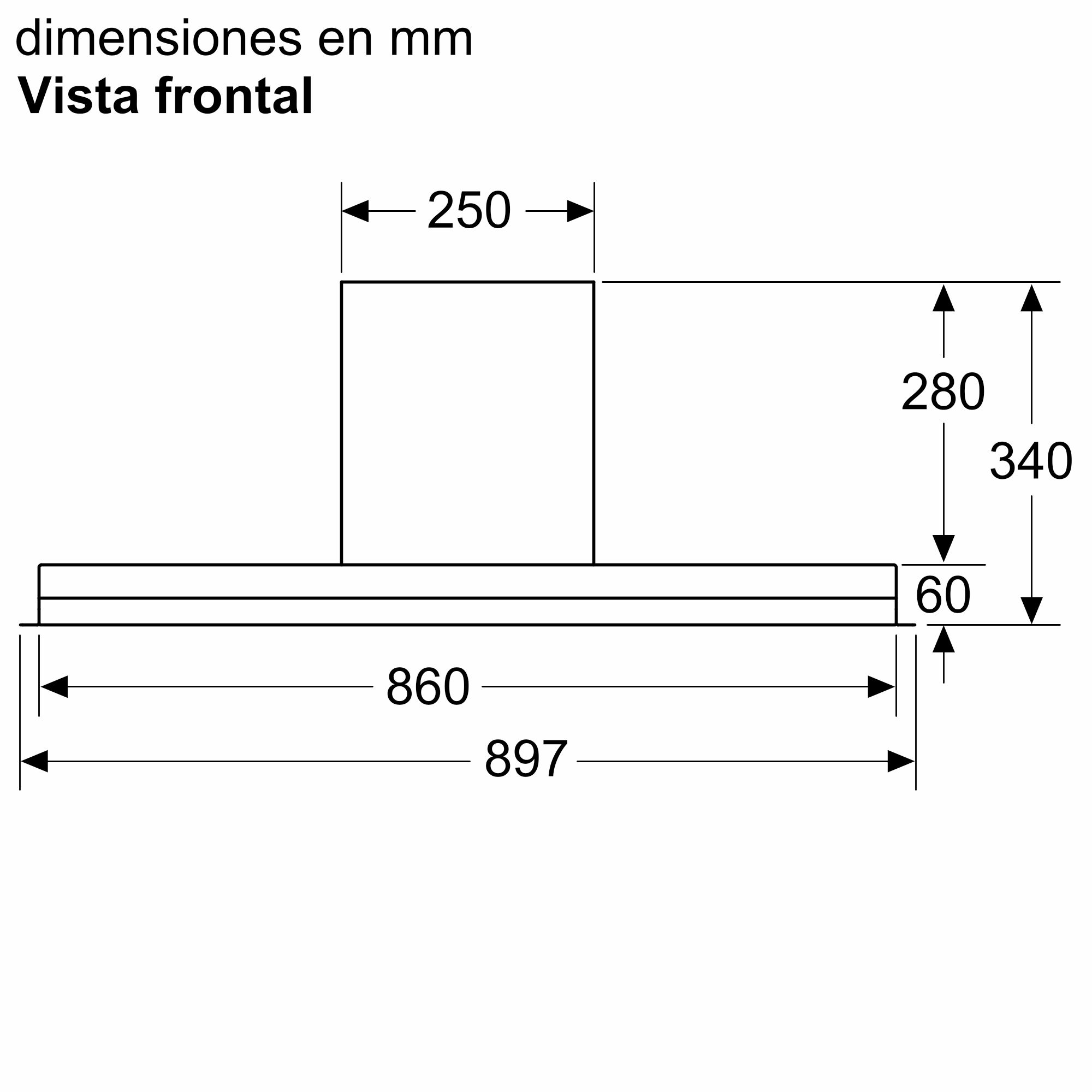 PRODUTO RECONDICIONADO # Coifa Decorativa Integrada Série 6 90 cm Vidro Preto DBB97AM60-B