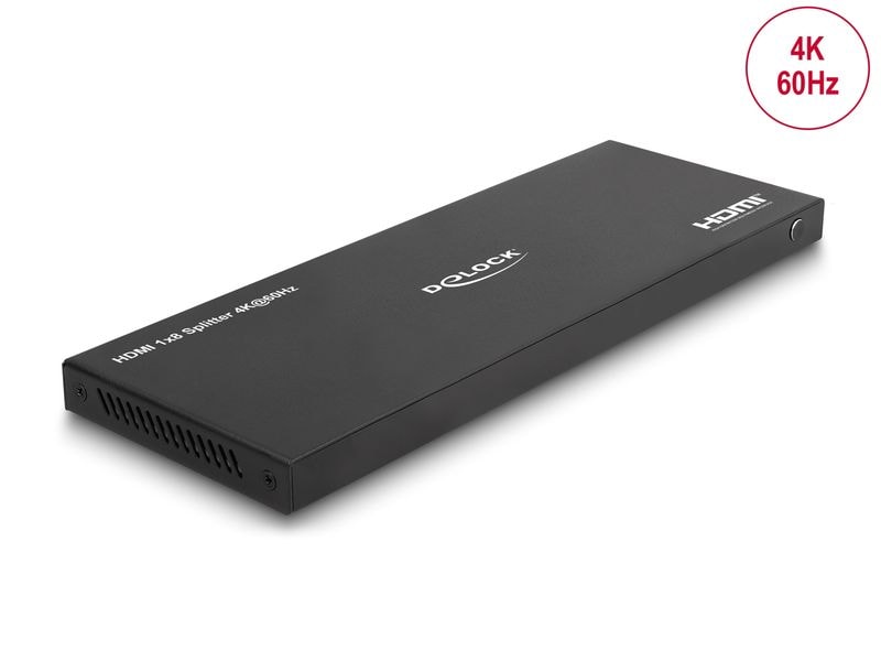 Delock 8-Port Signalsplitter HDMI-HDMI 4K/60 Hz Delock HDMI Splitter 1 x HDMI in zu 8 x HDMI out 4K 60 Hz mit Downscaler