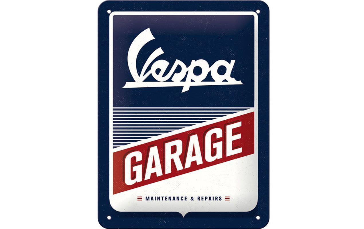Schild Vespa Garage 15 x 20 cm, MetallBlechschild im Retro Design