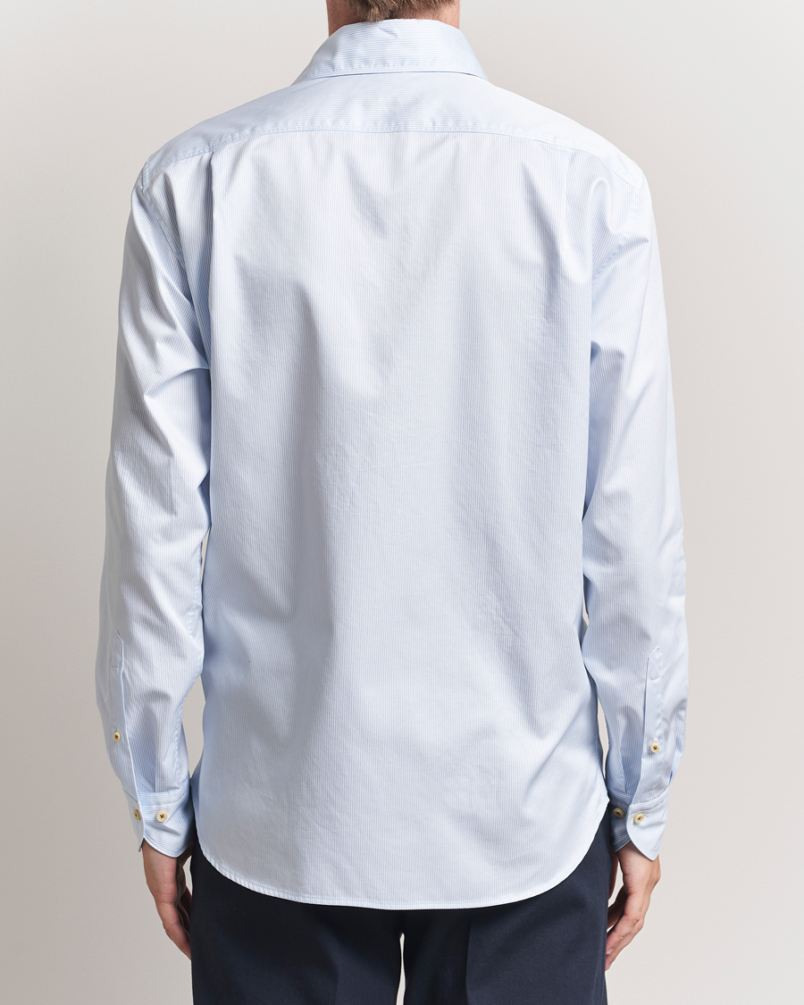 Stenströms Regular Fit Pinstriped Casual Shirt Light Blue