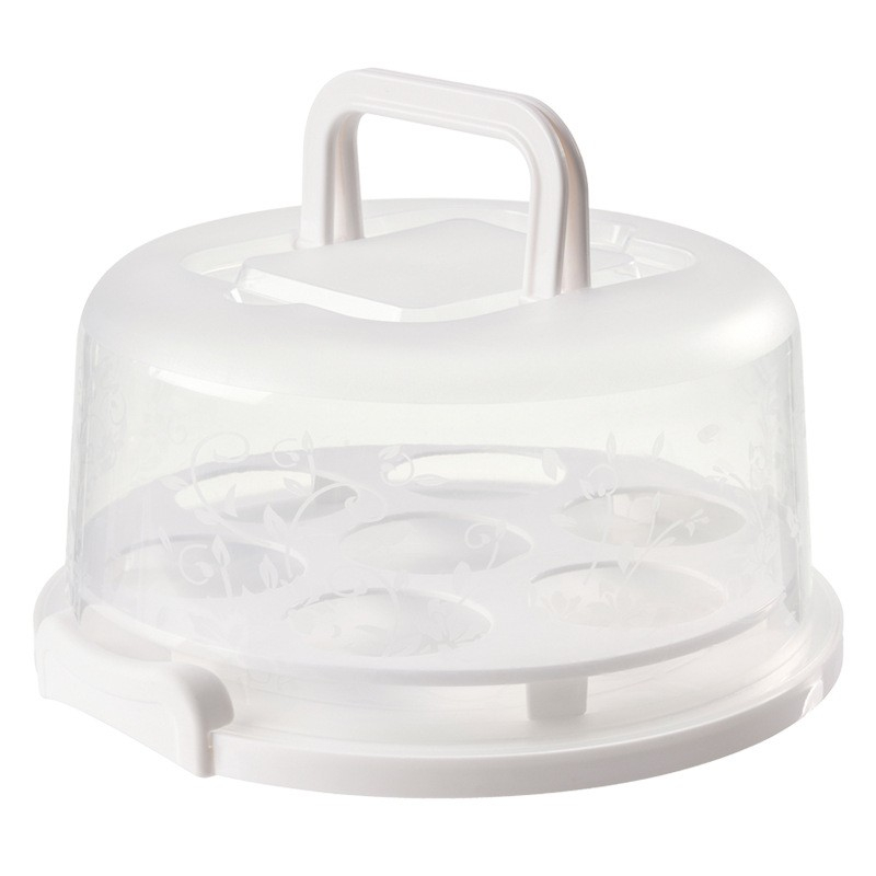 2in1 Kuchen Transportbox Torten Behälter   Einsatz für 7 Cupcakes / Muffins - Transparent