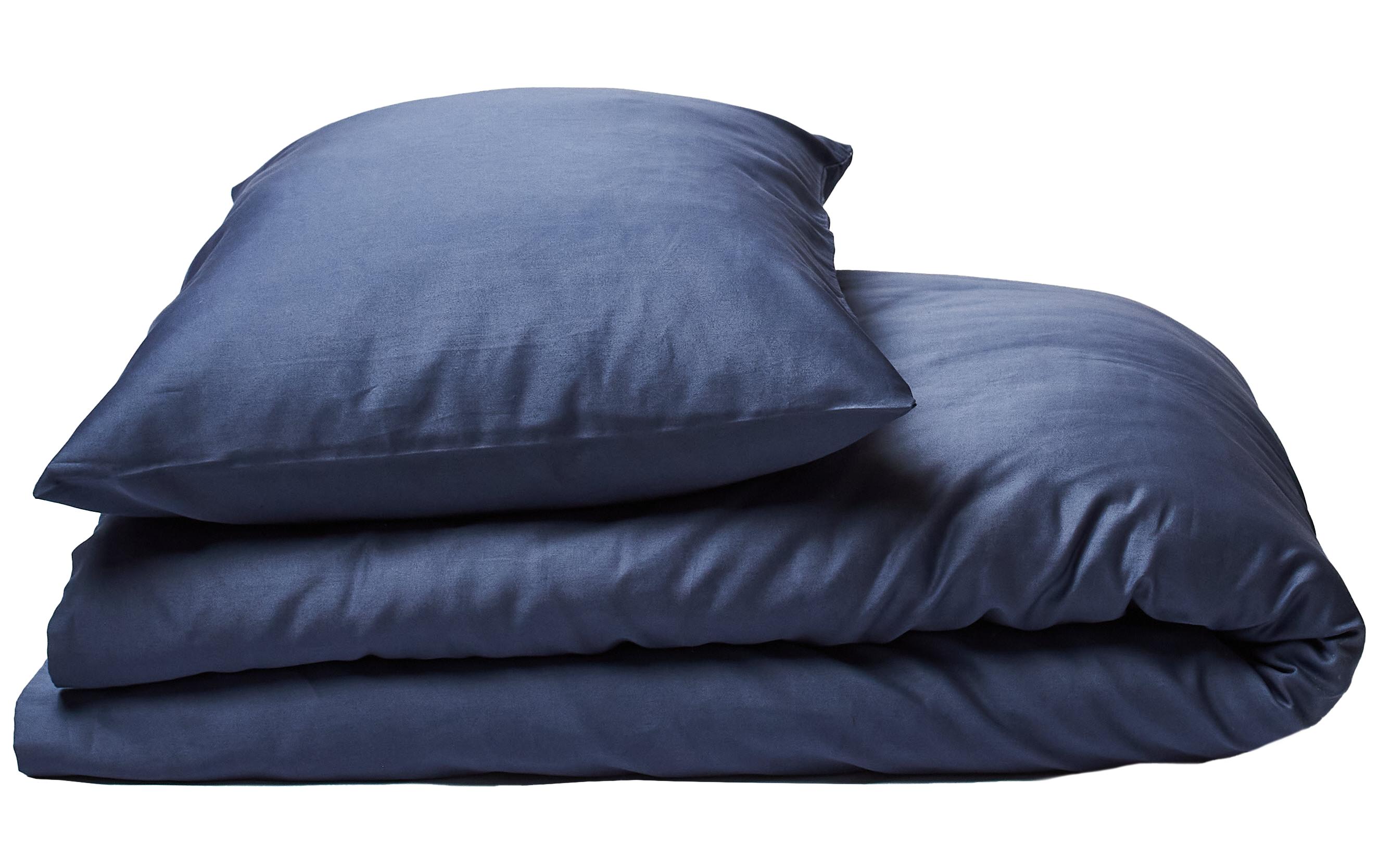 Bettwäschegarnitur Braga 160 x 210 + 65 x 100 cm, Ocean Blue<br>Nachhaltige Bettwäschegarnitur aus Bio-Baumwollsatin