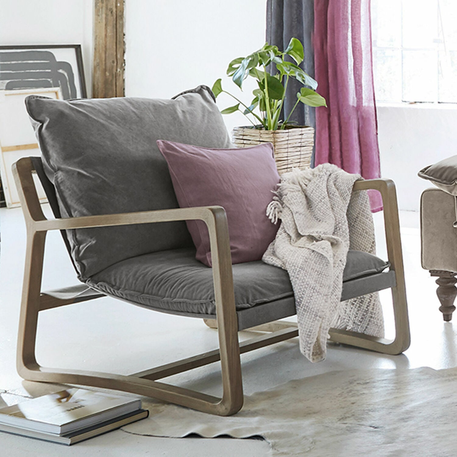 Sessel Jowna grau/braun