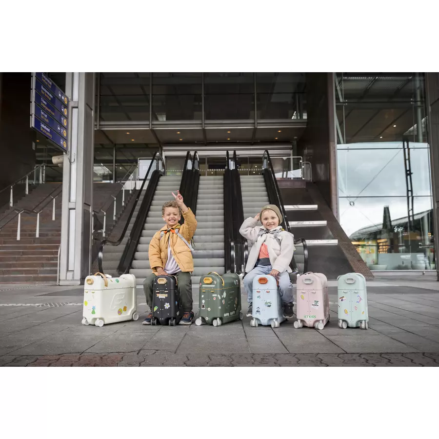 JETKIDS™ BY STOKKE® Aufsitzkoffer BedBox™ Full Moon und Matratze CloudSleeper™ weiß