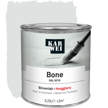 KARWEI binnenlak hoogglans RAL 9016 bone 250 ml