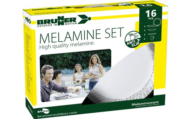 Brunner Prallin Geschirr-Set 16 tlg. weiß