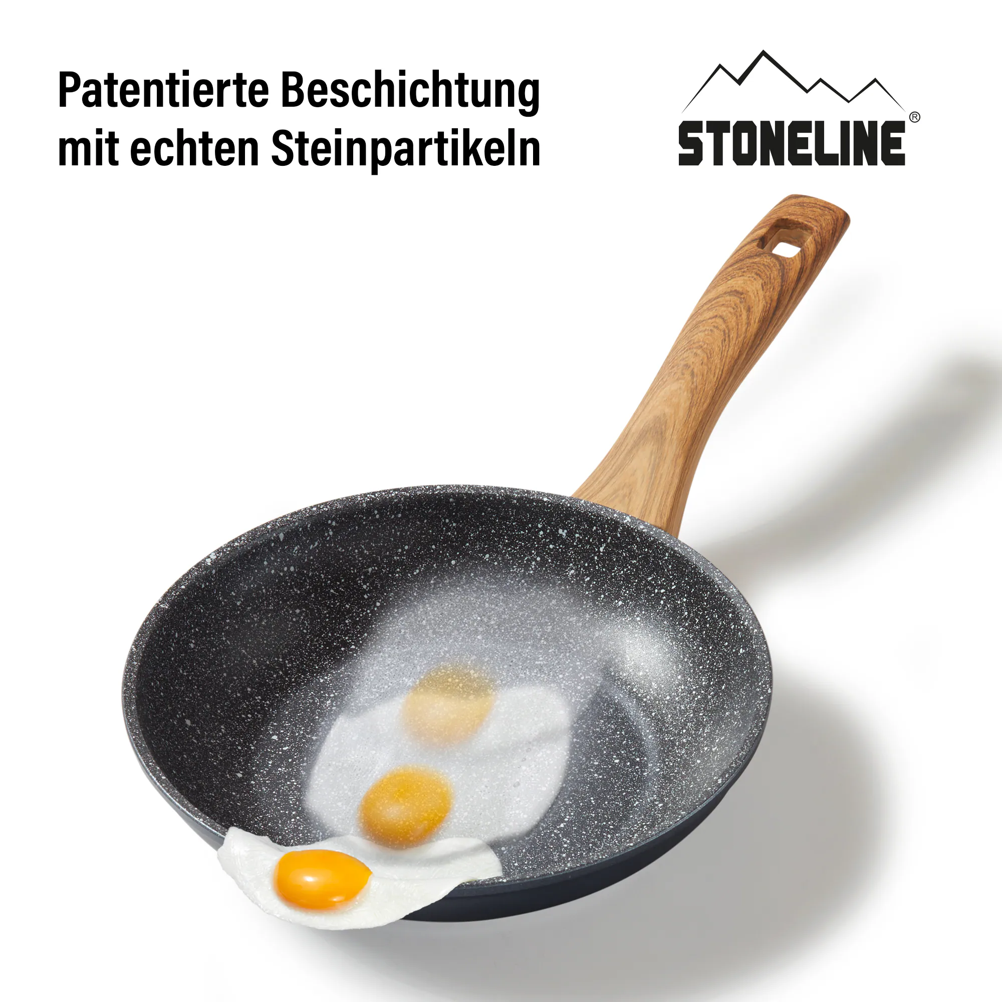 STONELINE® Back to Nature Bratpfanne 20 cm, Made in Germany, Induktion, antihaftbeschichtete Pfanne