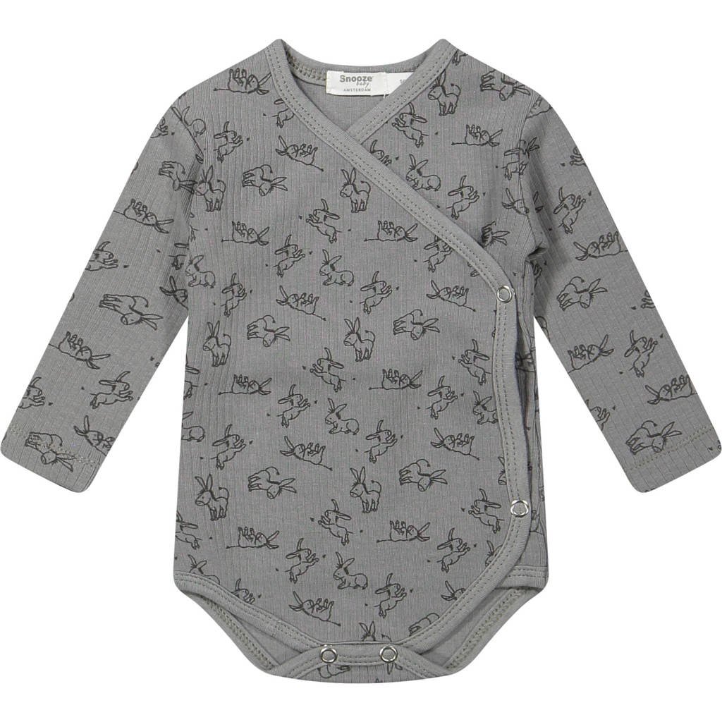 Snoozebaby overslagromper cloudy grey