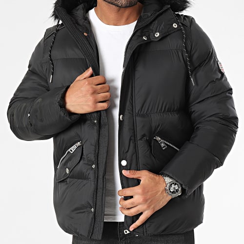 Doudoune Capuche Fourrure Noir
