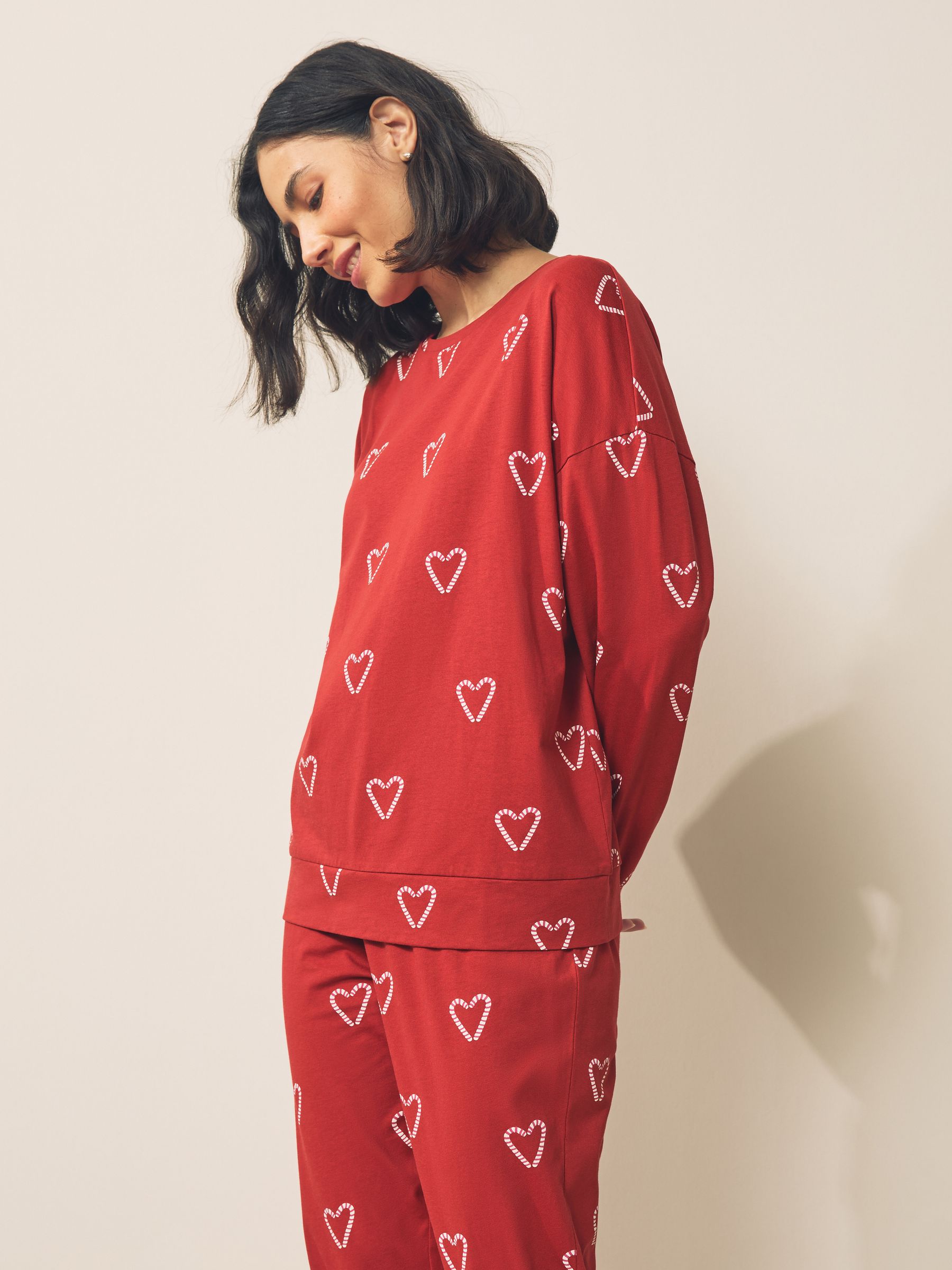 Rode zuurstokken - Pyjama met lange mouwen