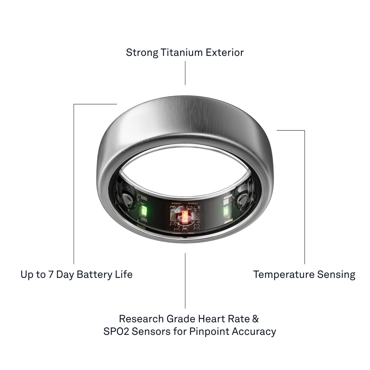 Oura-ring Gen3 Horizon smartring størrelse 7 (titan)