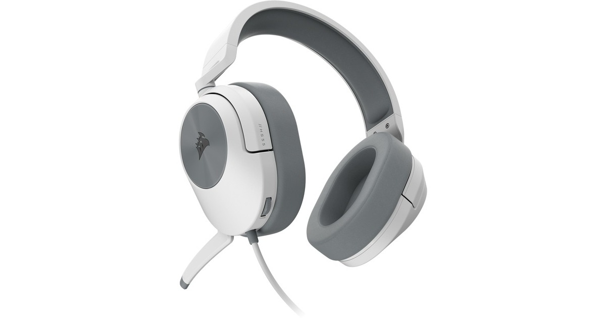 CorsairHS55 STEREO  over-ear gaming headset  (Wit/grijs, Pc, Mac, Xbox Series X | S, PS5)