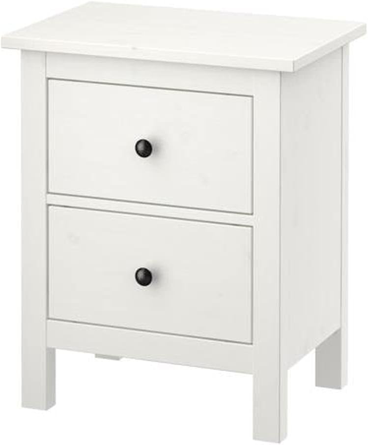 Ikea HEMNES Kommode mit 2 Schubladen; in weiß gebeizt; aus Massivholz; (54x66cm)