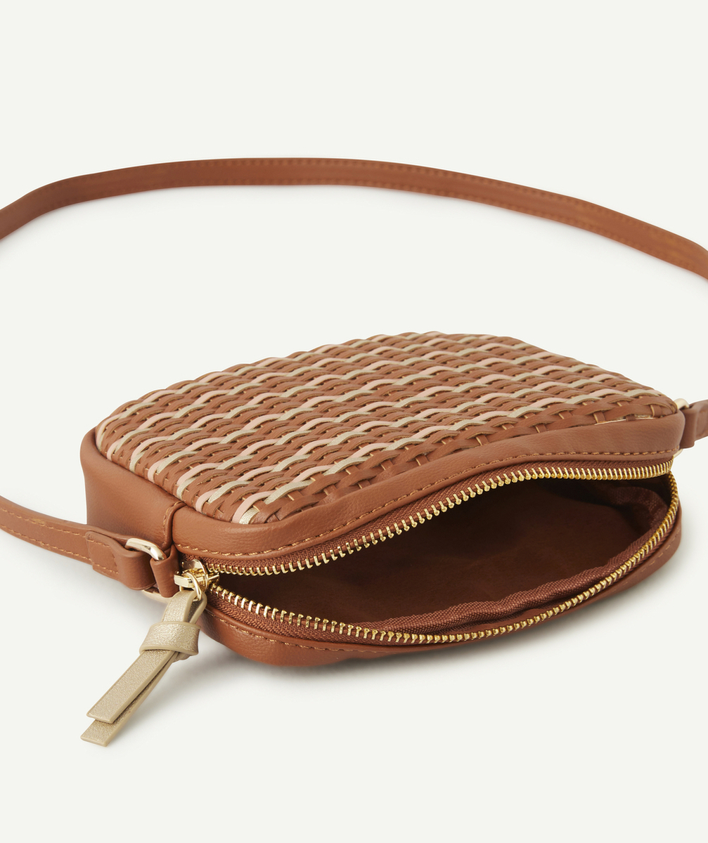 SAC À BANDOULIÈRE MARRON AVEC TRESSAGE FILLE