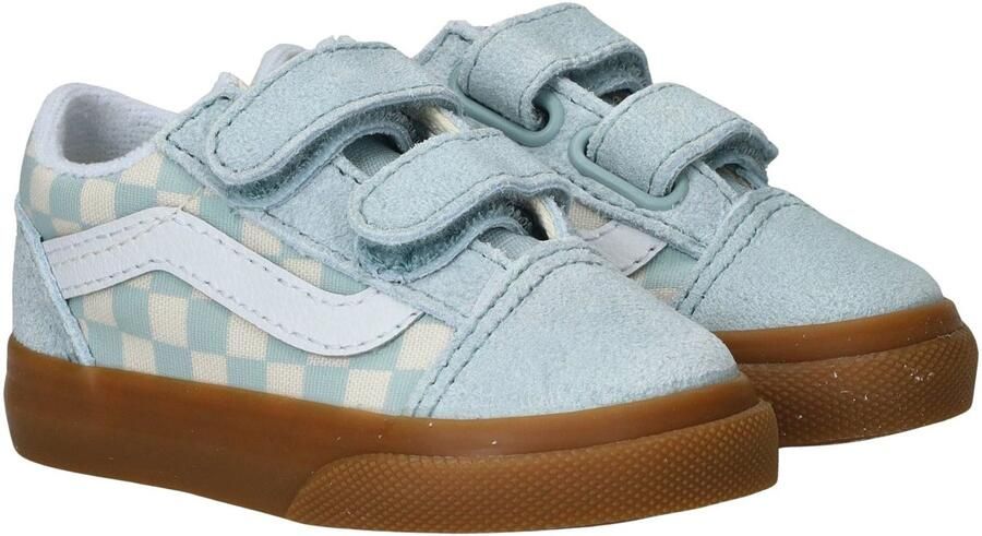 Vans Old Skool V Gum Check Sneakers Jongens Blauw
