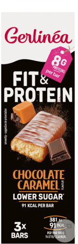 Gerlinéa Fit & Protein Barres Caramel Et Chocolat Pièces 3x27g