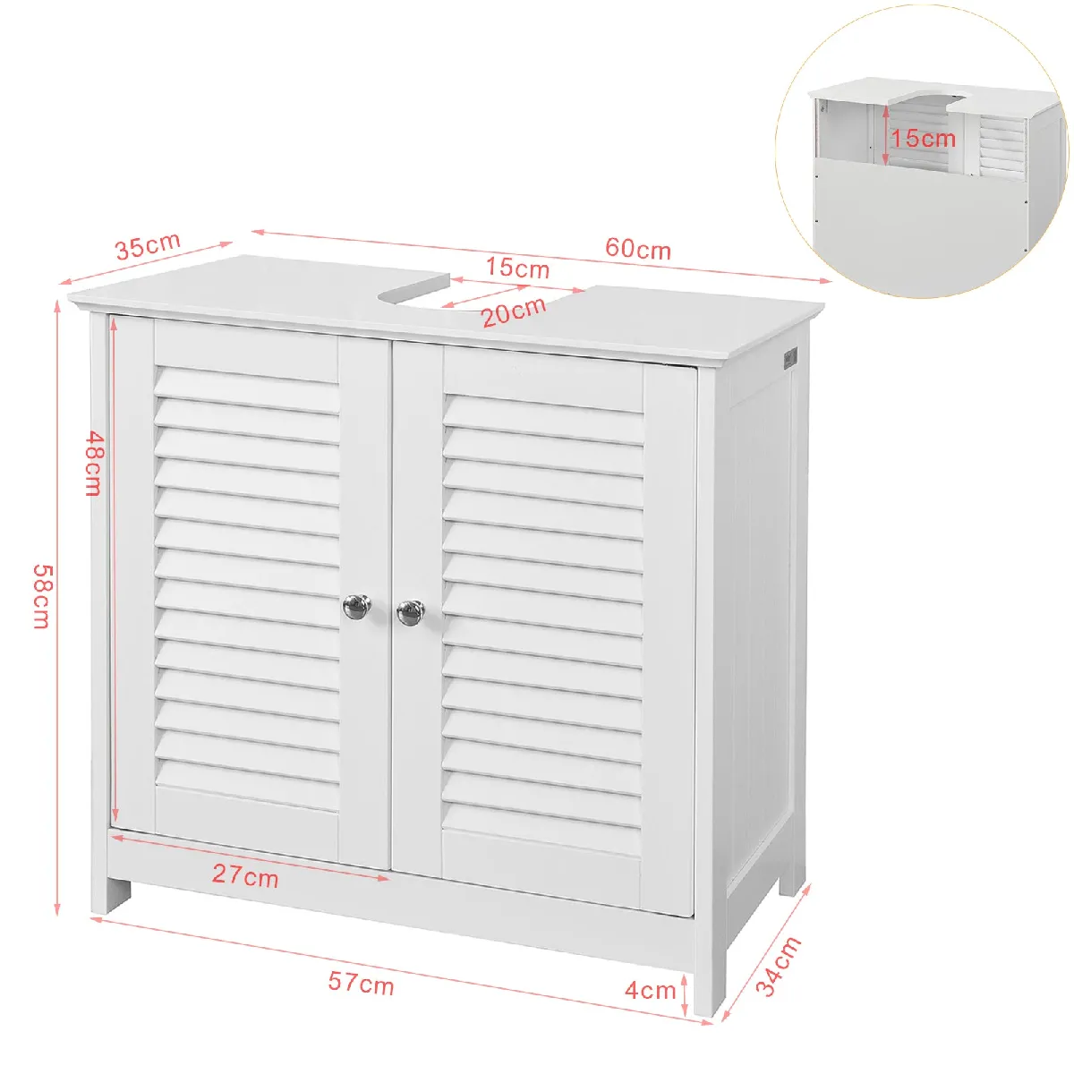 SoBuy FRG237-W Meuble Lavabo - Blanc