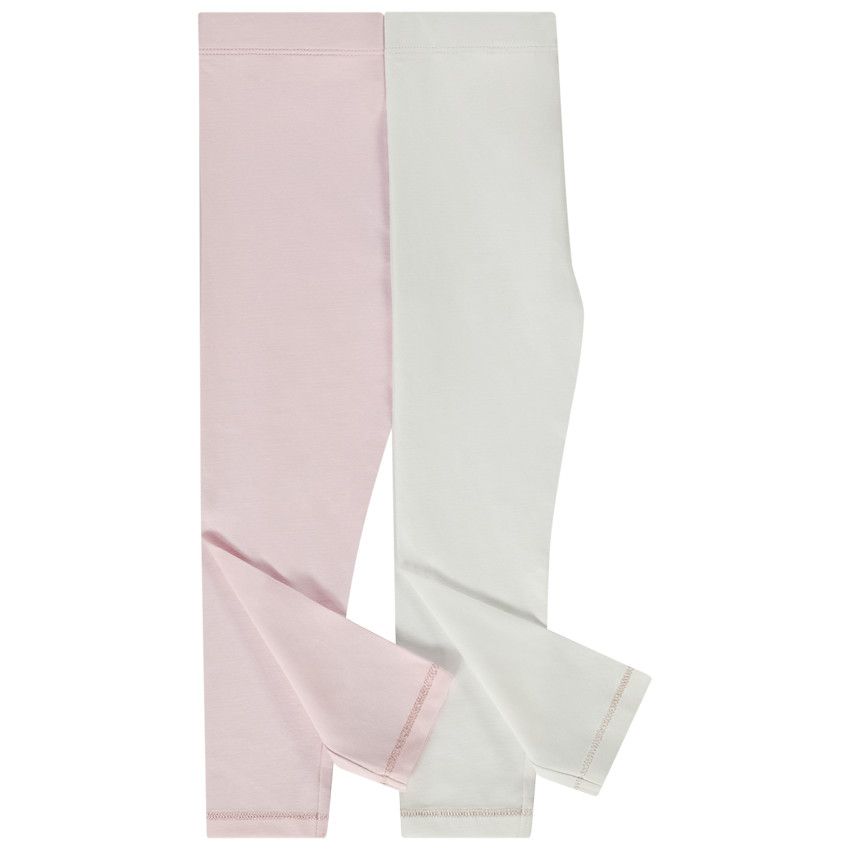 Lot de 2 caleçons longs unis pour bébé fille - Ecru