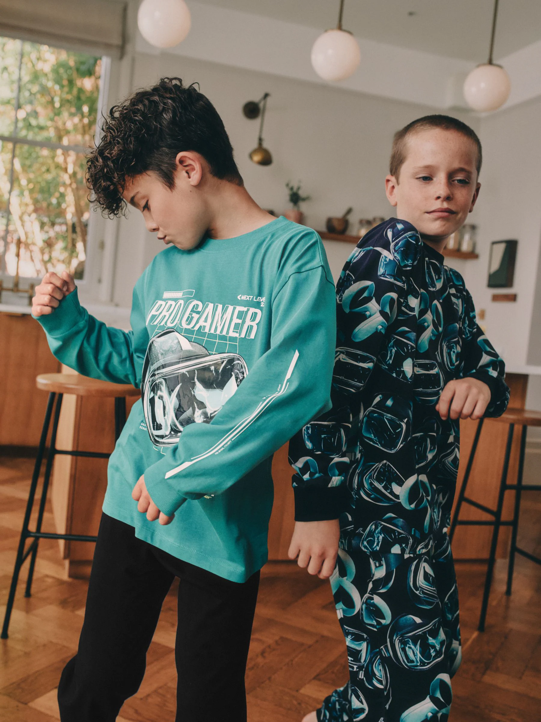 Groen/Zwart Pro Gamer - Verpakking van 2 pyjama's met lange mouwen (3-16 jr)