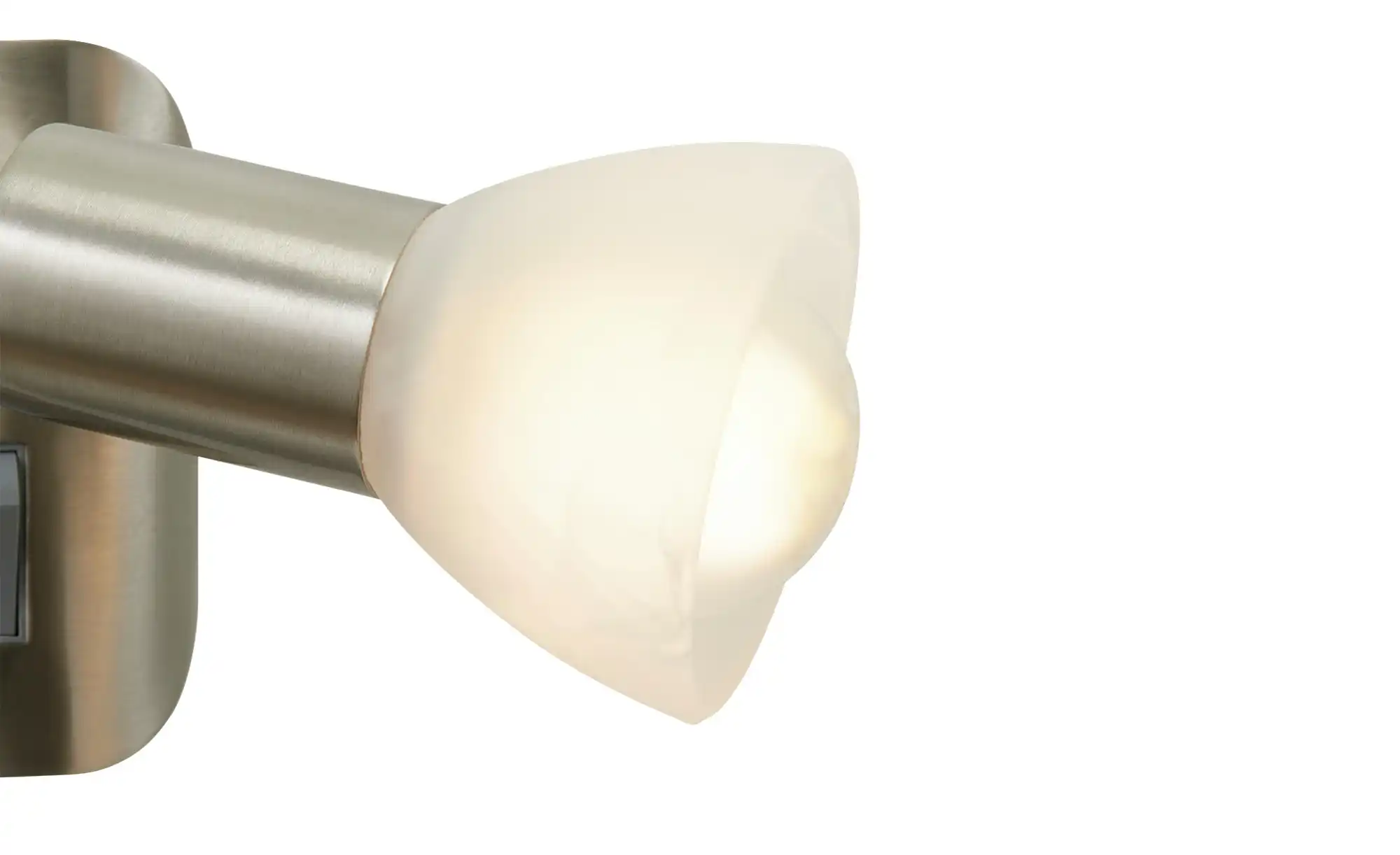 Steckerleuchte, 1-flammig, Nickel-matt/ Alabaster Gals