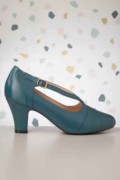 Lola Ramona ♥ Topvintage Ava Forever pumps in tealblauw