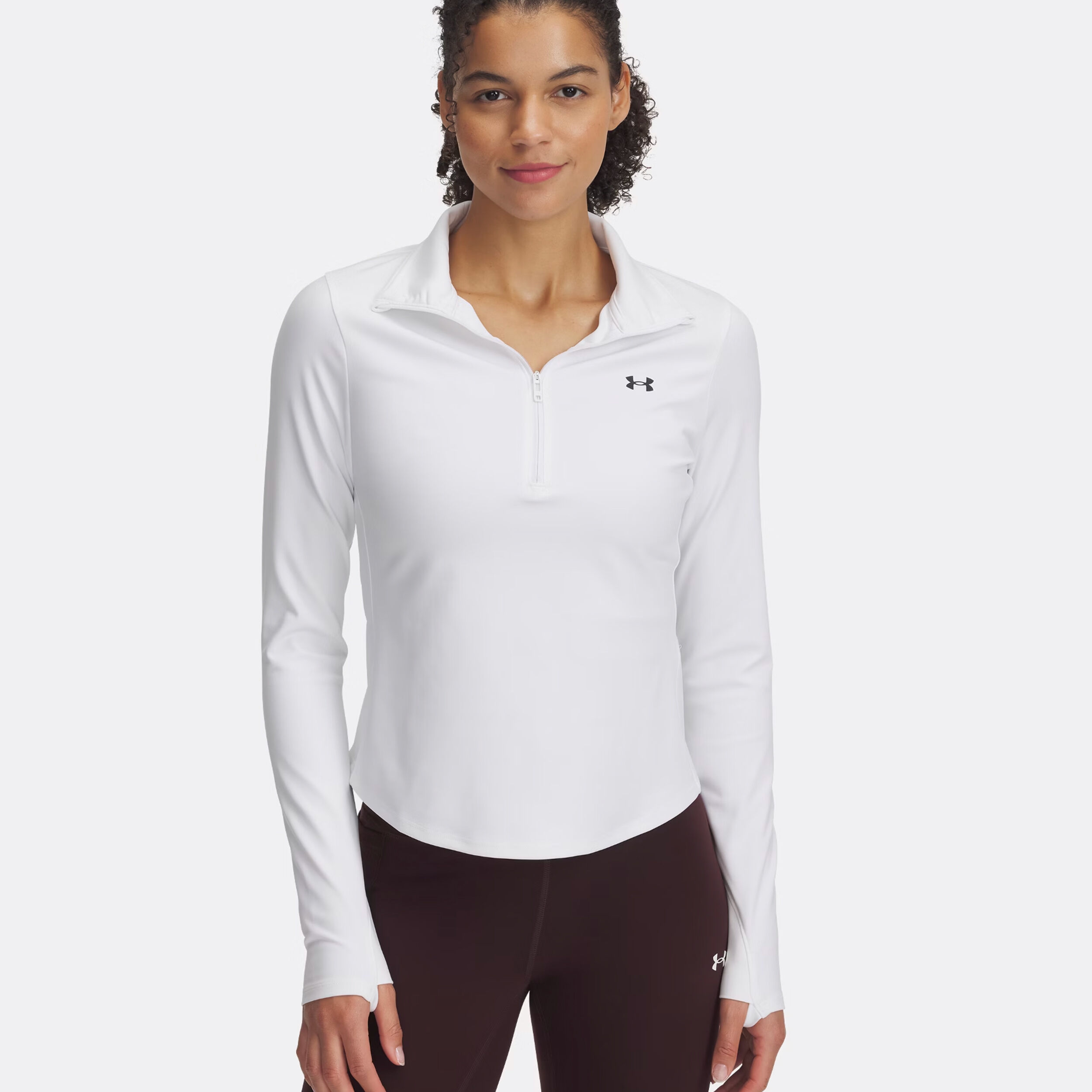 Under Armour Motion Half-Zip Haut Manches Longues Femmes - Blanc
