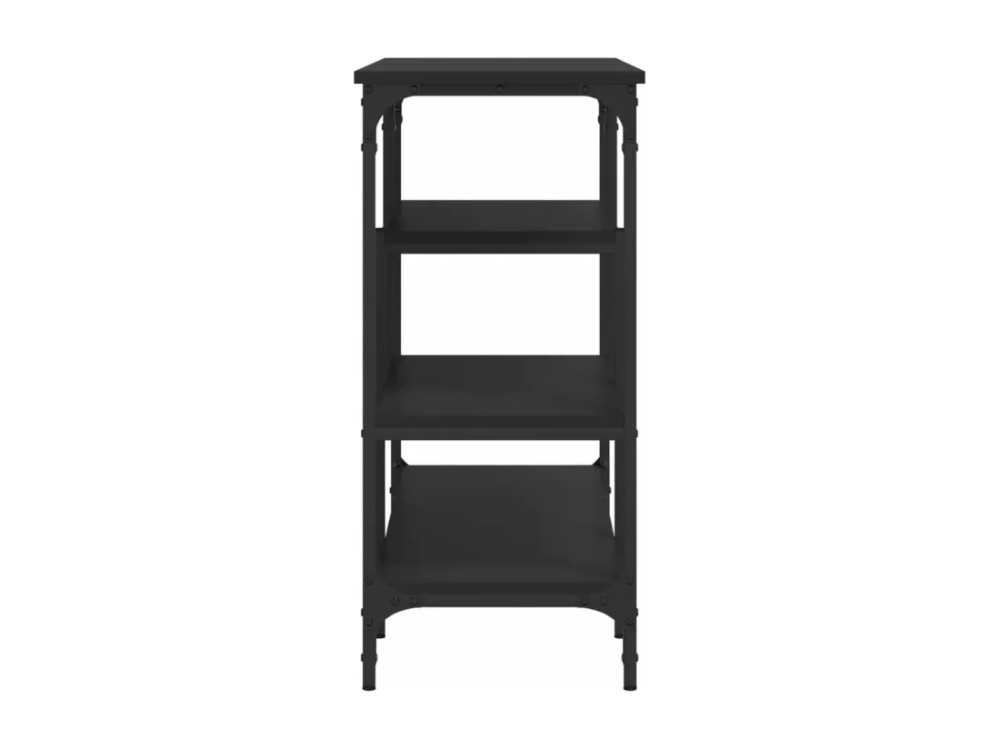 Table console avec étagères noir 100x35x75 cm